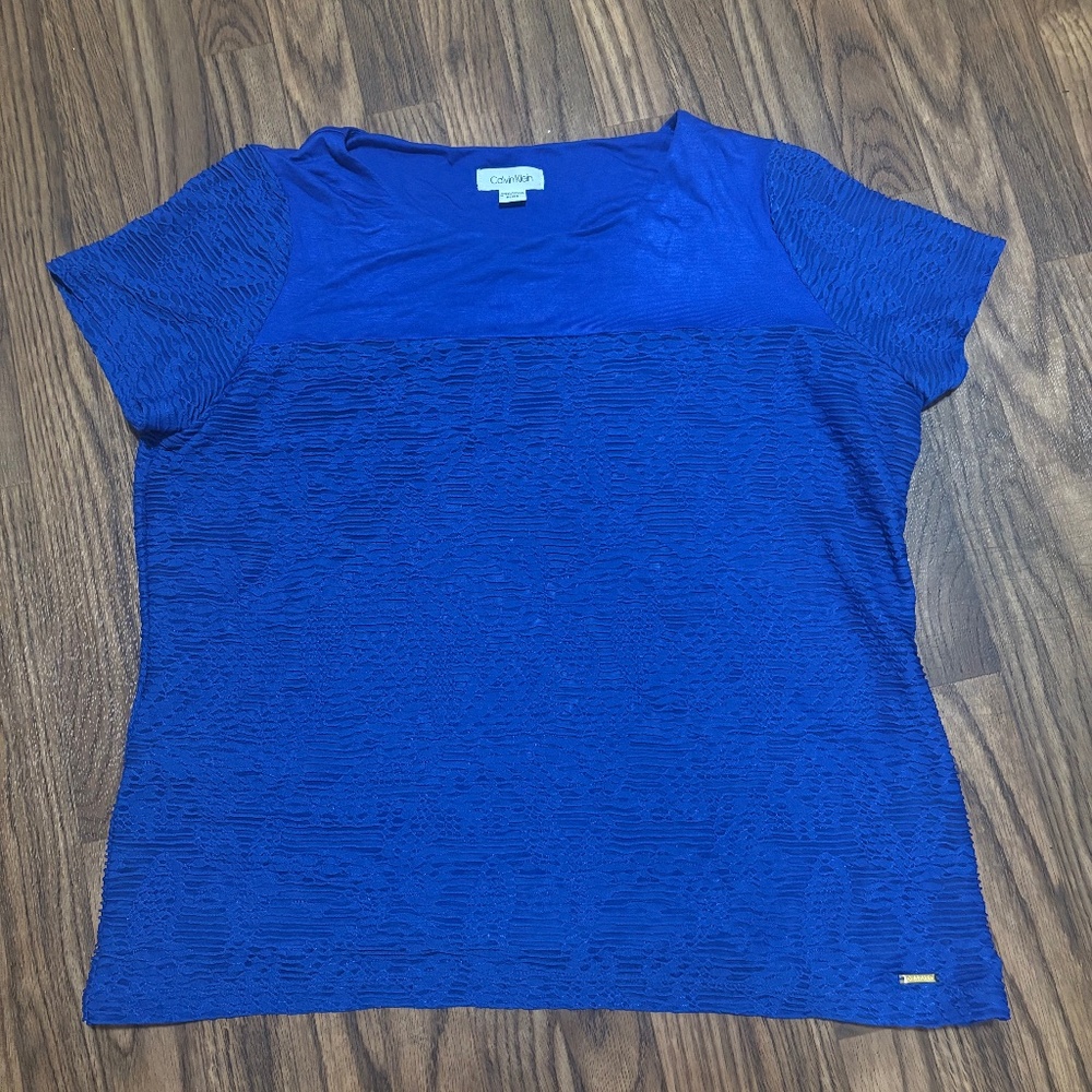 Calvin Klein * Ladies Stretch Texture Relax Fit Blouse * Size XL